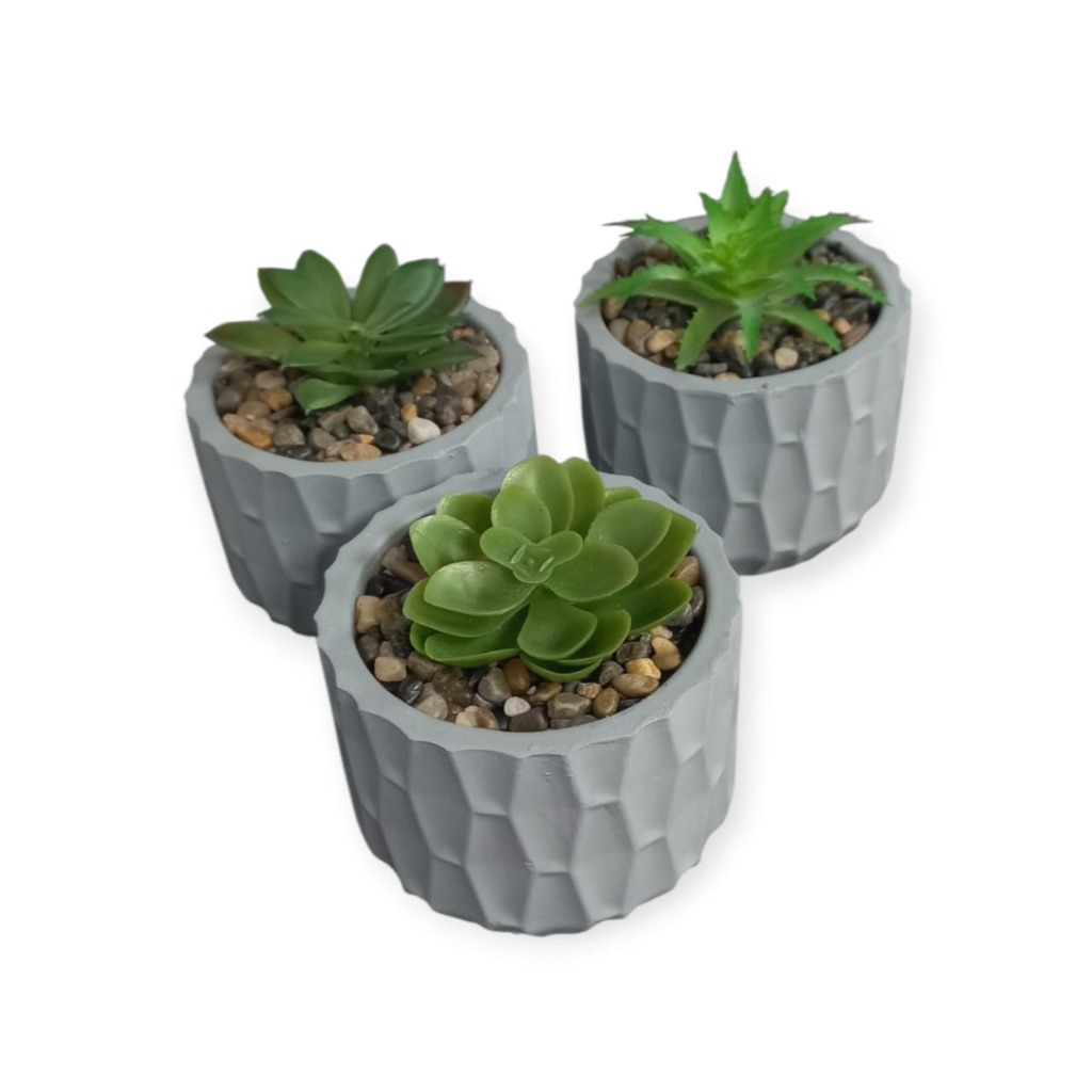 MINI MACETAS CEMENTO C/SUCULENTAS.